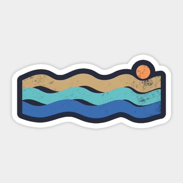 Sunset waves vintage Sticker by Vanphirst